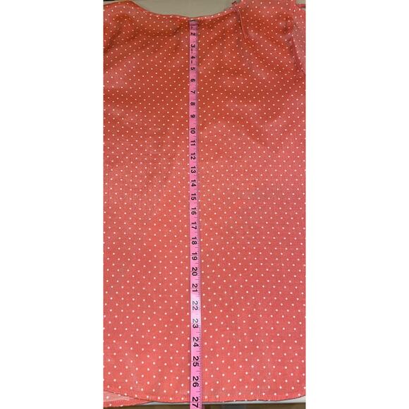 COMO BLU women's Caged 3/4 sleeve peasant top, Coral Dot 2X Polka dots - Picture 6 of 8